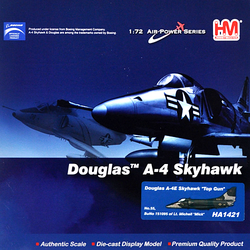 A-4E スカイホーク トップガン 2 完成品 (ホビーマスター 1/72 エアパワー シリーズ （ジェット） No.HA1421) 商品画像