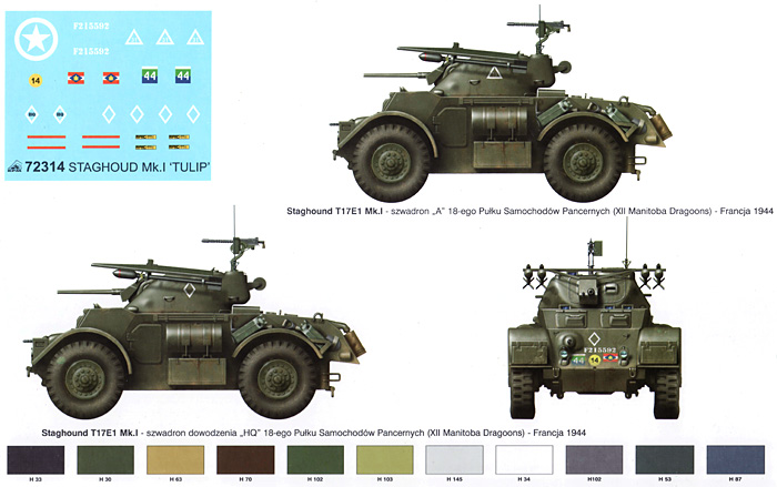 スタッグハウンド Mk.1 装甲車 Tulip ロケット弾搭載 プラモデル (RPM 1/72 ミリタリー No.72314) 商品画像_1