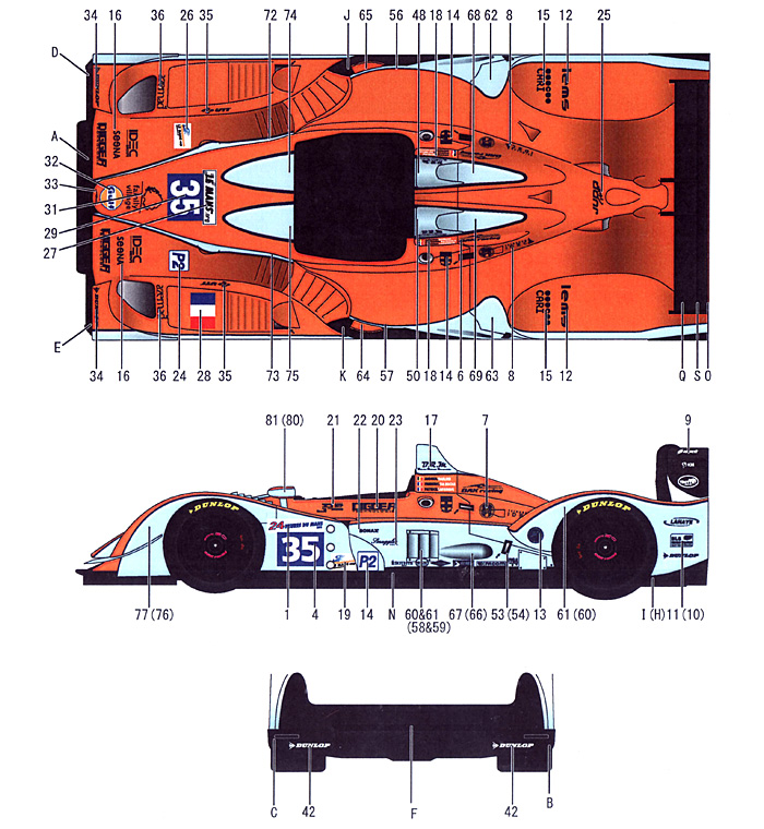 ぺスカローロ Gulf #35 LMP2 ル・マン 2011年 デカール (スタジオ27 ツーリングカー/GTカー オリジナルデカール No.DC996) 商品画像_1