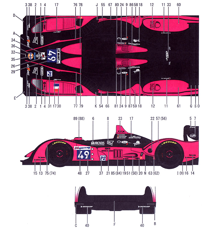 ぺスカローロ Gulf #49 LMP2 ル・マン 2011年 デカール (スタジオ27 ツーリングカー/GTカー オリジナルデカール No.DC997) 商品画像_1