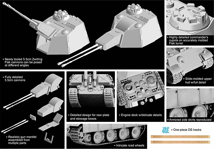 5.5cm 連装機関砲 Flak38搭載 パンター対空戦車 プラモデル (ドラゴン 1/72 ARMOR PRO (アーマープロ) No.7488) 商品画像_2