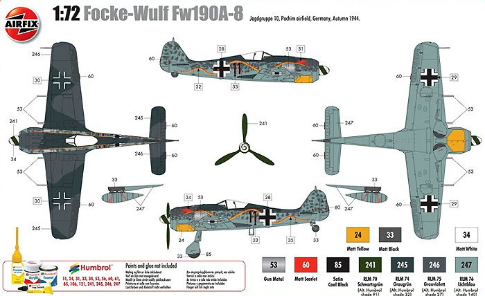 フォッケウルフ Fw190A-8 プラモデル (エアフィックス 1/72 ミリタリーエアクラフト No.A01020) 商品画像_1