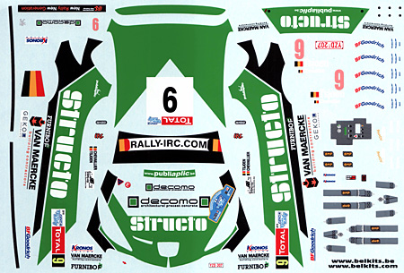 プジョー 207 S2000 #9 Geko Ypres Rally 2010 デカール (BELKITS デカール No.BEL-DEC003) 商品画像