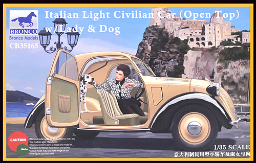 フィアット 500 トッポリーノ 乗用車 オープントップ ＋ 女性 & 犬 プラモデル (ブロンコモデル 1/35 AFVモデル No.CB35165) 商品画像