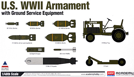 アメリカ軍 WW2 武装セット プラモデル (アカデミー 1/48 Scale Aircrafts No.12291) 商品画像