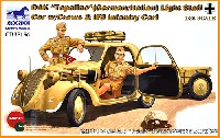 ブロンコモデル 1/35 AFVモデル ドイツ フィアット 500 トッポリーノ 乗用車 ＋ IF8型 トレーラー & 兵士2体 北アフリカ