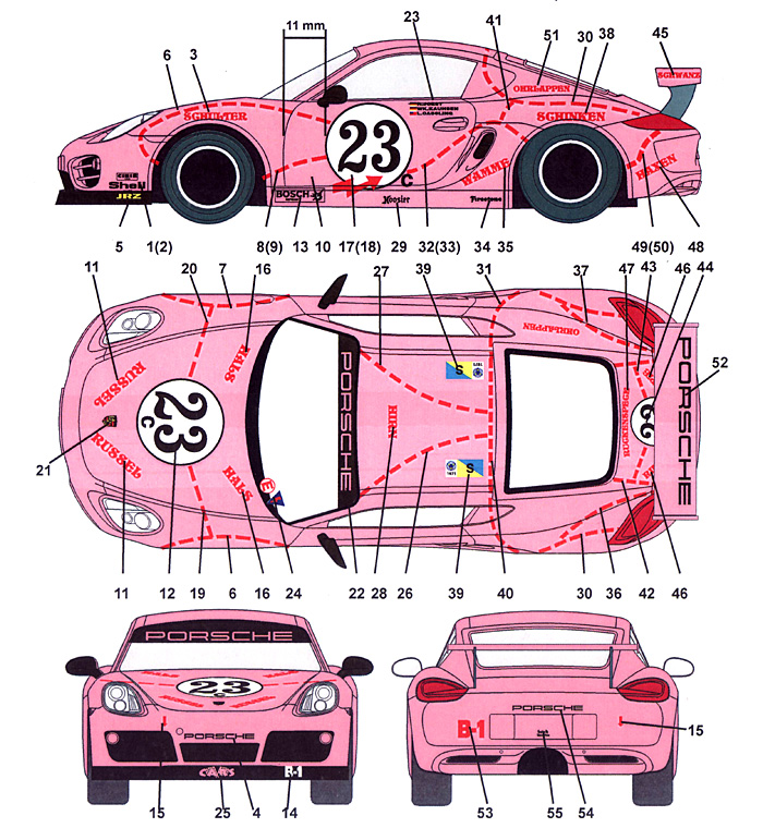 ポルシェ ケイマン ピンク ピッグ 3 ラグナセカ 11年 スタジオ27 デカール