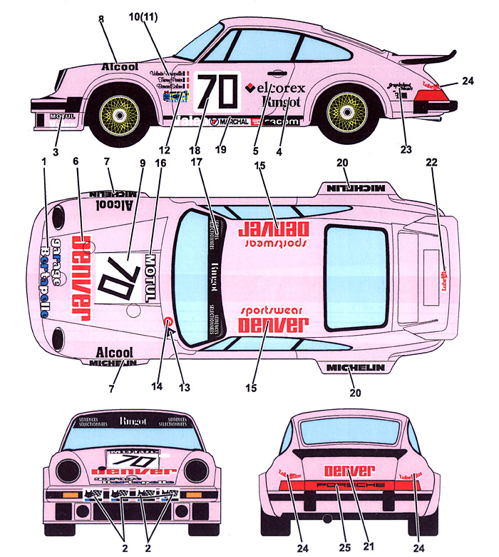 ポルシェ 934 デンバー #70 ルマン 1981 デカール (スタジオ27 ツーリングカー/GTカー オリジナルデカール No.DC1002) 商品画像_1