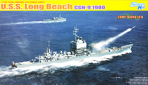 アメリカ海軍 U.S.S. ロングビーチ CGN9 1980 プラモデル (サイバーホビー 1/700 Modern Sea Power Series No.7135) 商品画像
