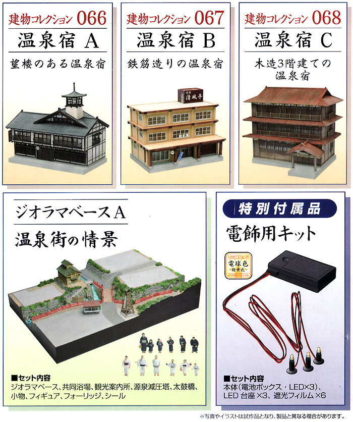 温泉街セット プラモデル (トミーテック 建物コレクション （ジオコレ） No.124) 商品画像_1