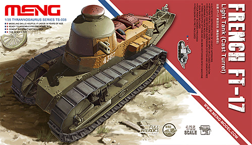 ルノー FT-17 軽戦車 (鋳造砲塔型) プラモデル (MENG-MODEL 1/35 ティラノサウルス シリーズ No.TS-008) 商品画像