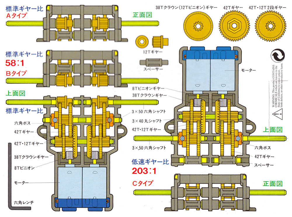 ツインモーターギヤーボックス ギヤボックス (タミヤ 楽しい工作シリーズ No.70097) 商品画像_1