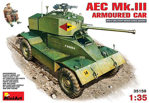 AEC Mk.3 装甲車 プラモデル (ミニアート 1/35 WW2 ミリタリーミニチュア No.35159) 商品画像