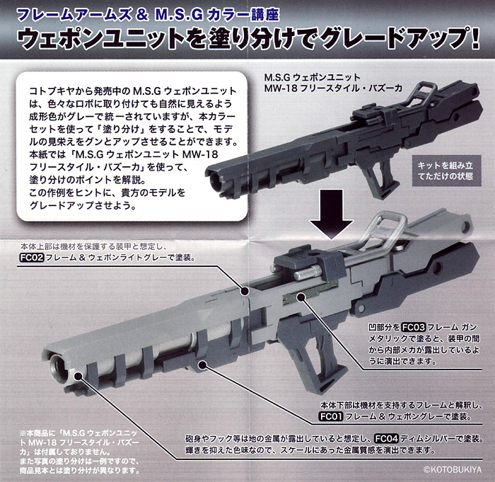 フレームアームズ & M.S.G カラーセット 塗料 (GSIクレオス Mr.カラー 特色セット No.CS531) 商品画像_3