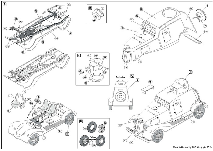 ロシア BA-20 軽装甲車 プラモデル (エース 1/48 ミリタリー No.48109) 商品画像_3