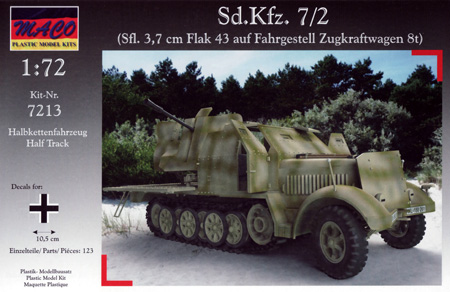 ドイツ Sd.Kfz.7/2 8トンハーフトラック Flak43 対空自走砲 装甲タイプ プラモデル (マコ 1/72 AFVキット No.7213) 商品画像