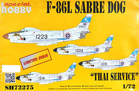 ノースアメリカン F-86L セイバードッグ タイ空軍 プラモデル (スペシャルホビー 1/72 エアクラフト プラモデル No.72275) 商品画像