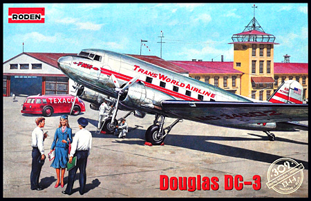 アメリカ ダグラス DC-3 ダコタ旅客機 1930年代 プラモデル (ローデン 1/144 エアクラフト No.309) 商品画像