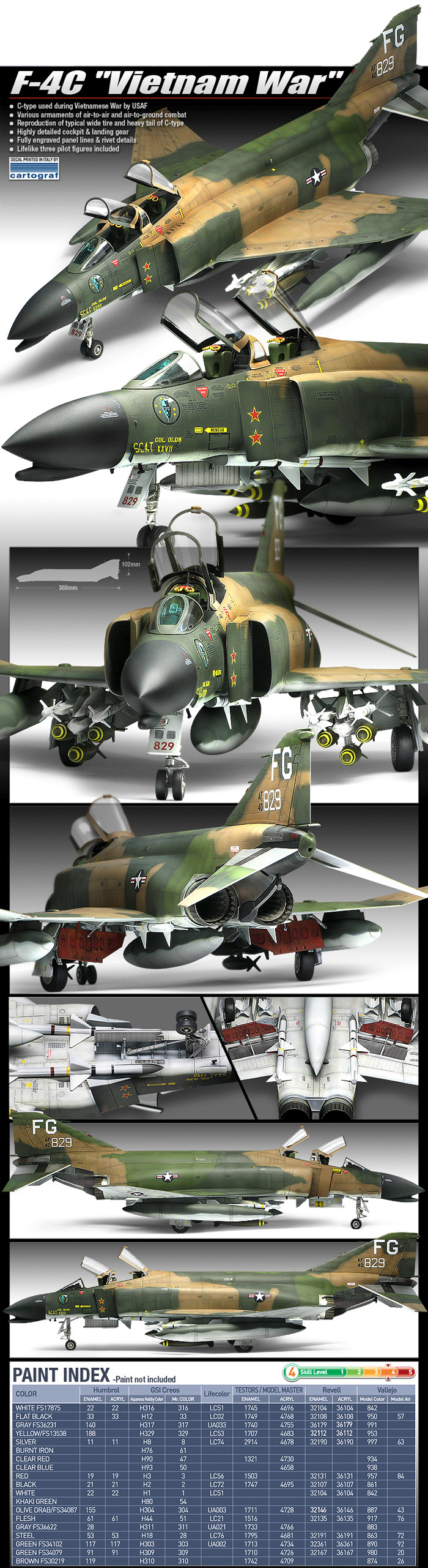 F-4C ファントム 2 ベトナム戦争 プラモデル (アカデミー 1/48 Aircrafts No.12294) 商品画像_2