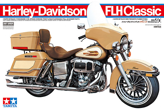ハーレーダビッドソン FLH クラシック プラモデル (タミヤ 1/6 オートバイシリーズ No.16040) 商品画像