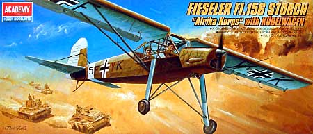 フィーゼラー Fi.156 シュトルヒ アフリカ戦線　キューベルワーゲン付 プラモデル (アカデミー 1/72 Scale Aircrafts No.2212) 商品画像