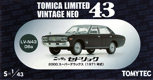 ニッサン セドリック 2000 スーパーデラックス (1971年式) (黒) ミニカー (トミーテック トミカリミテッド ヴィンテージ ネオ 43 No.LV-N043-006a) 商品画像