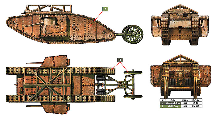 イギリス Mk.1 菱形戦車 雄型 (57mm砲搭載) 1916年 プラモデル (マスターボックス 1/72 AFVキット No.MB72001) 商品画像_1