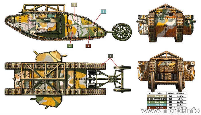 イギリス Mk.1 菱形戦車 雌型 (機銃搭載) 1916年 プラモデル (マスターボックス 1/72 AFVキット No.MB72002) 商品画像_1