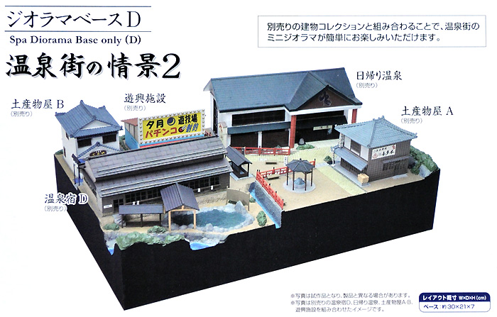 ジオラマベース D (温泉街の情景 2) プラモデル (トミーテック 建物コレクション （ジオコレ） No.253136) 商品画像_1