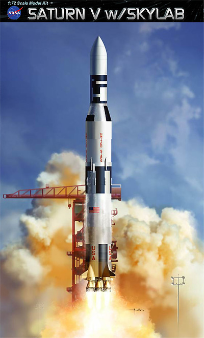 サターン V型 ロケット w/スカイラブ プラモデル (サイバーホビー エアロスペースキット No.11021) 商品画像