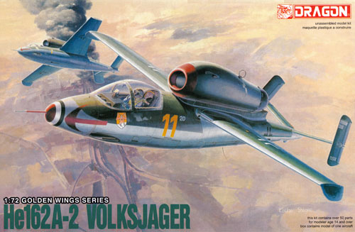 ハインケル He162a-2 フォルクスイエーガー プラモデル (ドラゴン 1/72 Golden Wings Series No.5001) 商品画像