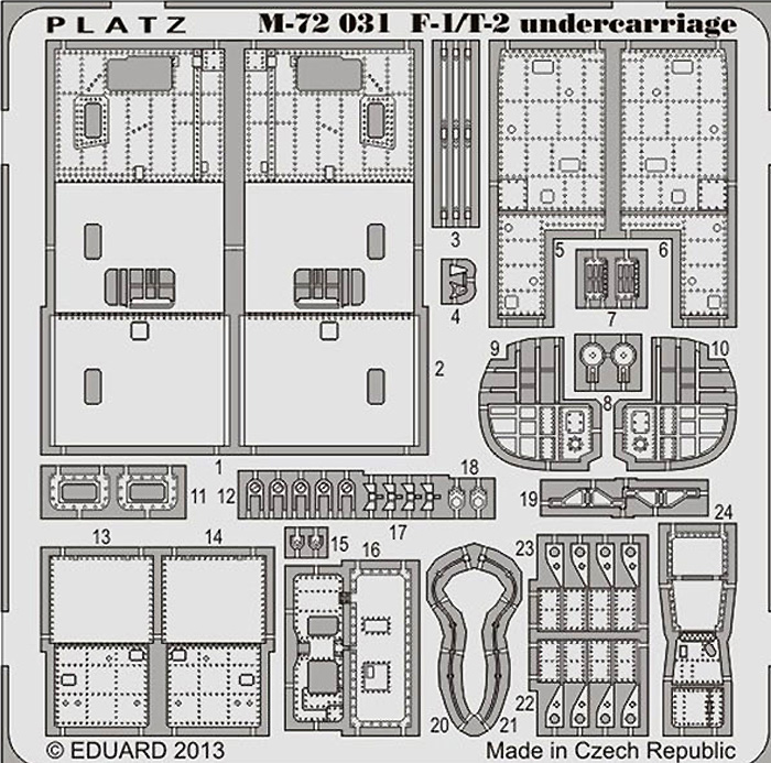 航空自衛隊 F-1用 ディテールアップ エッチングパーツ (脚まわり用) エッチング (プラッツ 1/72 アクセサリーパーツ No.M72-031) 商品画像_1