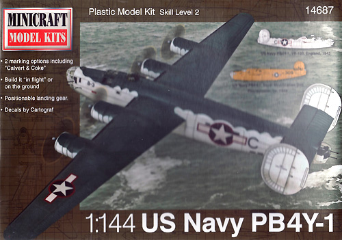 アメリカ海軍 PB4Y-1 カルバート & コーク プラモデル (ミニクラフト 1/144 軍用機プラスチックモデルキット No.14687) 商品画像