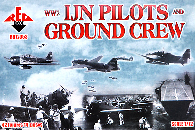 日本海軍航空隊 整備兵と操縦士 (14ポーズ 42体) プラモデル (RED BOX 1/72 フィギュア （ソフトプラ） No.RB72053) 商品画像