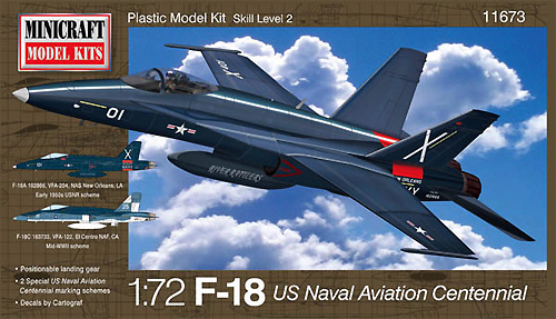 F-18 アメリカ海軍 航空100周年記念カラー プラモデル (ミニクラフト 1/72 航空機プラスチックモデルキット No.11673) 商品画像