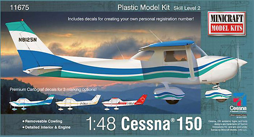 セスナ 150 (アメリカ & カナダマーキング付) プラモデル (ミニクラフト 1/48 航空機プラスチックモデルキット No.11675) 商品画像