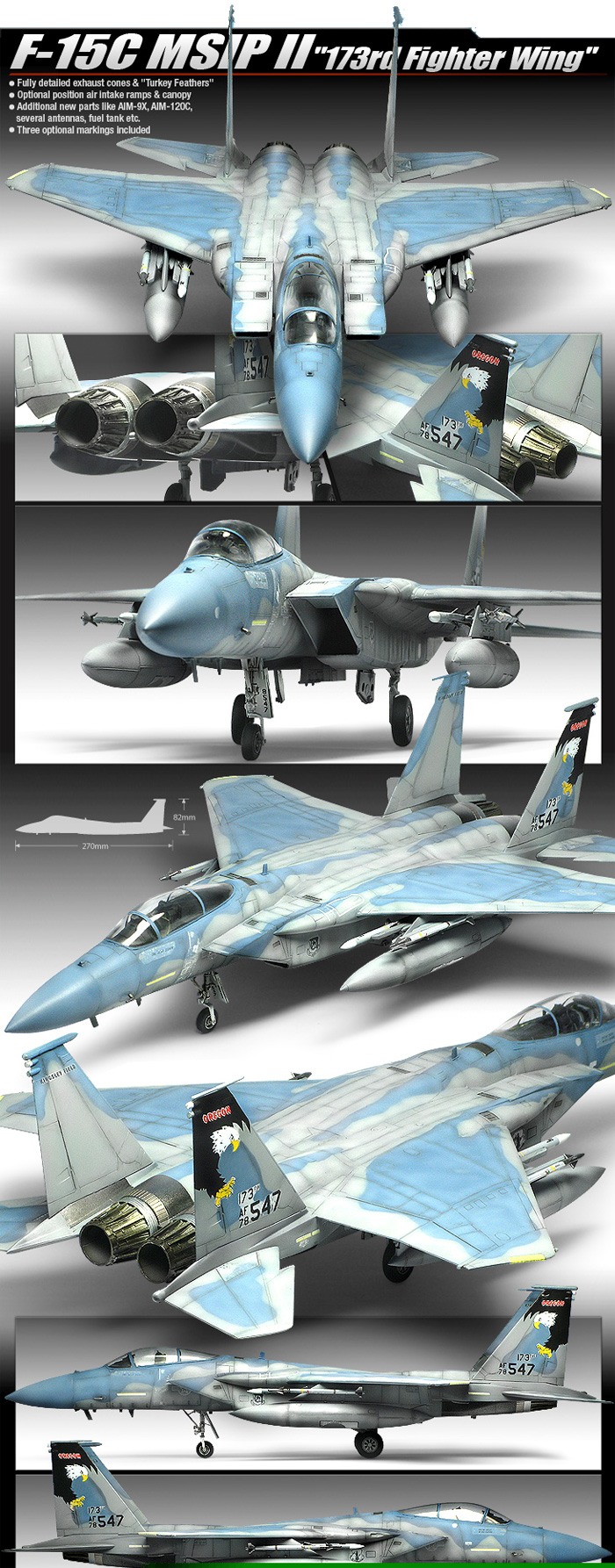 F-15C イーグル MSIP 2 第173戦闘航空団 プラモデル (アカデミー 1/72 Aircrafts No.12506) 商品画像_2