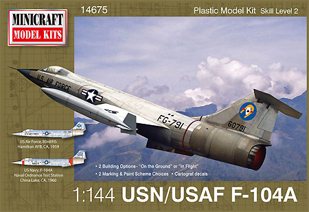アメリカ空軍/海軍 F-104A プラモデル (ミニクラフト 1/144 軍用機プラスチックモデルキット No.14675) 商品画像