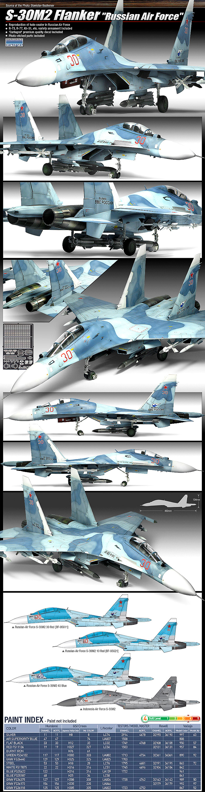 S-30M2 フランカー ロシア空軍 プラモデル (アカデミー 1/48 Scale Aircrafts No.12301) 商品画像_2