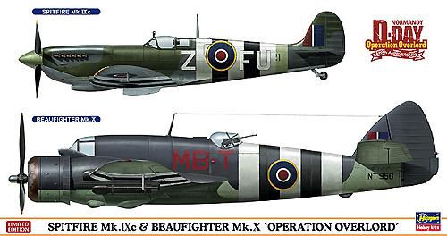 スピットファイア Mk.9c & ボーファイター Mk.10 オーバーロード作戦 プラモデル (ハセガワ 1/72 飛行機 限定生産 No.02087) 商品画像