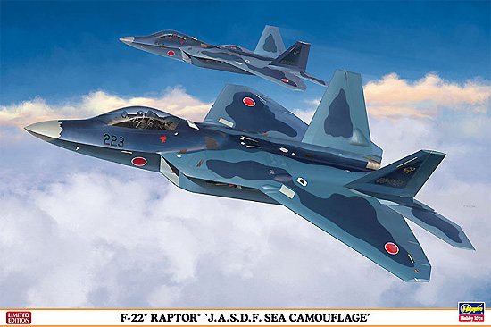 F-22 ラプター 航空自衛隊 洋上迷彩 プラモデル (ハセガワ 1/72 飛行機 限定生産 No.02088) 商品画像