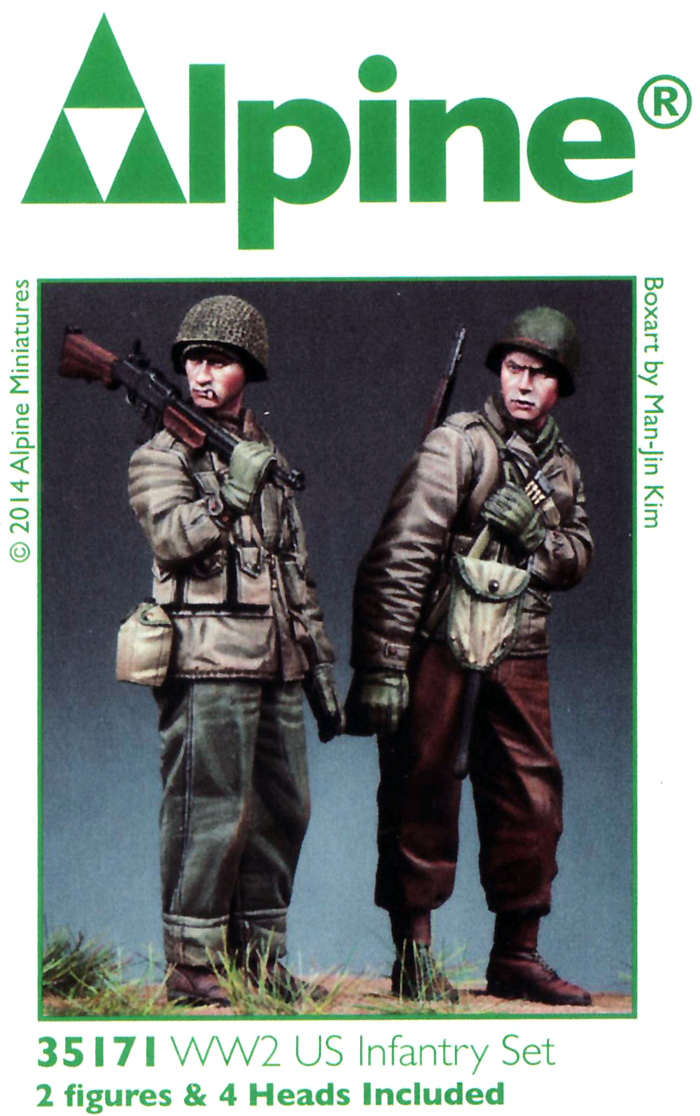 WW2 アメリカ軍 BAR & 歩兵 (2体セット) レジン (アルパイン 1/35 フィギュア No.AM35171) 商品画像_2