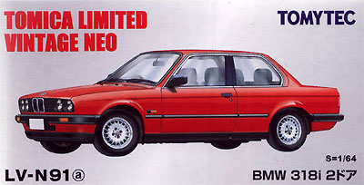 BMW 318i 2ドア (赤) ミニカー (トミーテック トミカリミテッド ヴィンテージ ネオ No.LV-N091a) 商品画像
