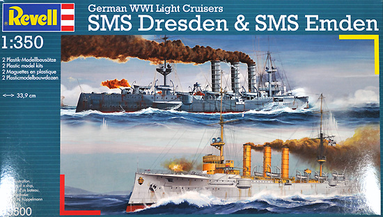 ドイツ 軽巡洋艦 SMS ドレスデン & SMS エムデン (コンボセット) プラモデル (レベル 1/350 艦船モデル No.05500) 商品画像