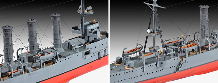ドイツ 軽巡洋艦 SMS ドレスデン & SMS エムデン (コンボセット) プラモデル (レベル 1/350 艦船モデル No.05500) 商品画像_1