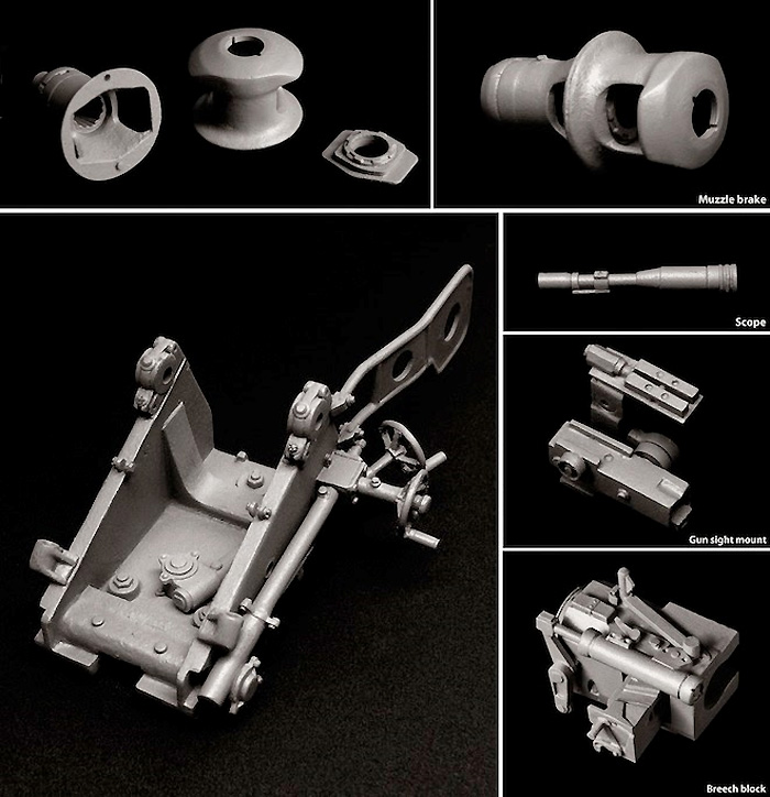 7.5cm Pak40 ディティールアップセット (ドラゴン/AFVクラブ用) レジン (K59 PRODUCTION 1/35 AFVアクセサリー No.C-020) 商品画像_4