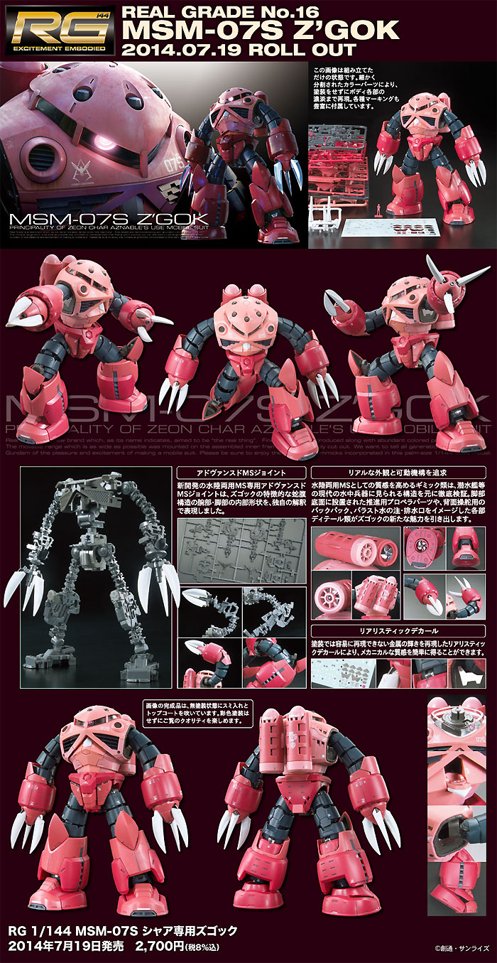 MSM-07S シャア専用ズゴック プラモデル (バンダイ RG （リアルグレード） No.016) 商品画像_3