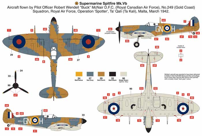 スーパーマリーン スピットファイア Mk.5B プラモデル (エアフィックス 1/48 ミリタリーエアクラフト No.A05125) 商品画像_2