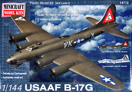 アメリカ陸軍航空隊 B-17G プラモデル (ミニクラフト 1/144 軍用機プラスチックモデルキット No.14712) 商品画像