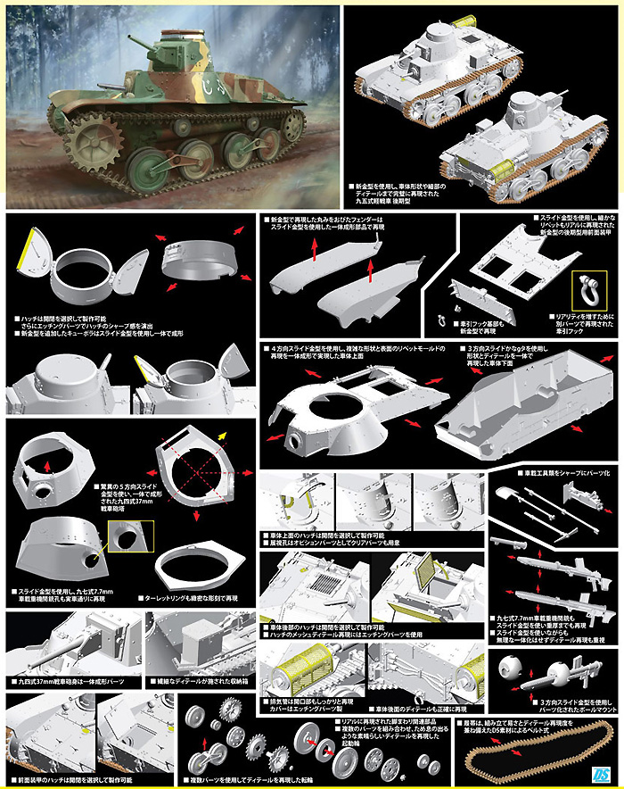 日本帝国陸軍 九五式軽戦車ハ号 (後期型) プラモデル (サイバーホビー 1/35 AFV シリーズ （'39～'45 シリーズ） No.6770) 商品画像_2